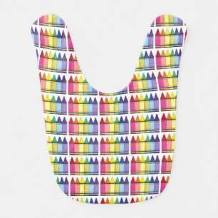 Colorful Rainbow Crayons Art Supplies Coloring Fun Bib
