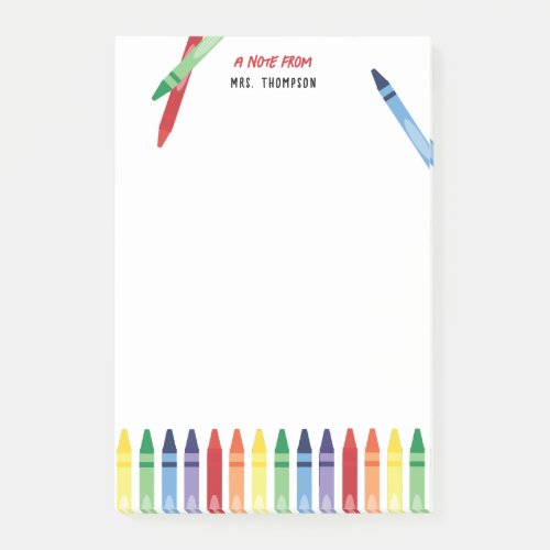 Colorful Rainbow Crayons Cute Teacher Appreciation Post_it Notes