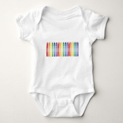 Colorful Rainbow Crayons Pattern Baby Bodysuit