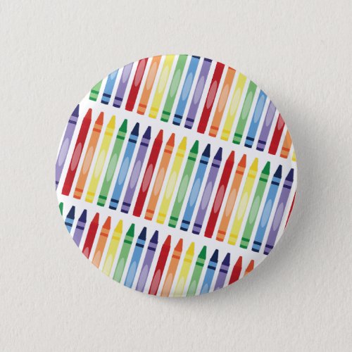 Colorful Rainbow Crayons Pattern Button