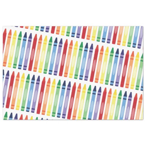 Colorful Rainbow Crayons Pattern Tissue Paper