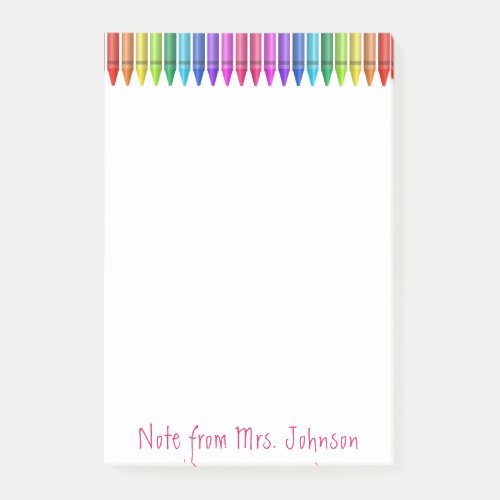 Colorful Rainbow Crayons Personalize Notes