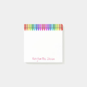 Colorful Rainbow Crayons Personalize Notes