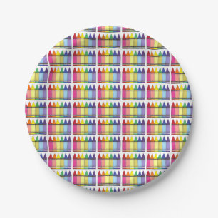 Colorful Rainbow Crayons Plates