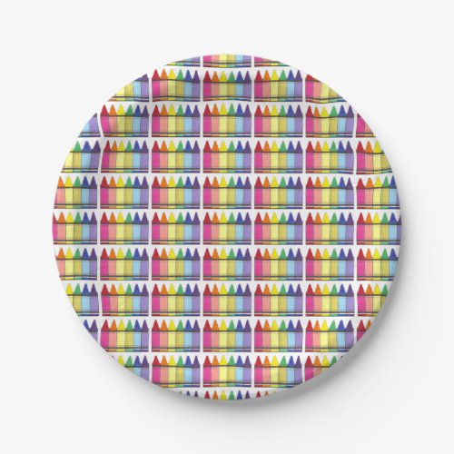 Colorful Rainbow Crayons Plates