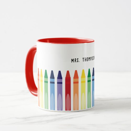 Colorful Rainbow Crayons Teacher Appreciation Mug