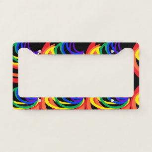 Colorful Rainbow Crescents License Plate Frame