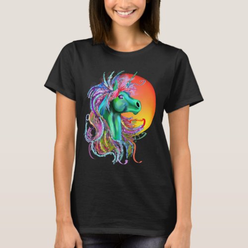 Colorful Rainbow Cute Unicorn Galaxy T_Shirt