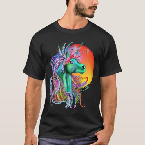 Colorful Rainbow Cute Unicorn Galaxy T_Shirt