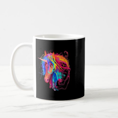 Colorful Rainbow Cute Unicorn Horse Head Print Shi Coffee Mug
