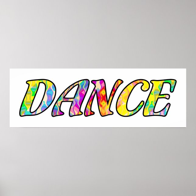 Colorful Rainbow Dance Typography Design Poster (Front)