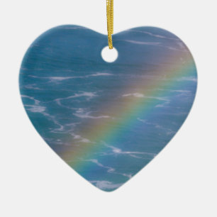 Colorful Rainbow Dated with Year Ceramic Ornament
