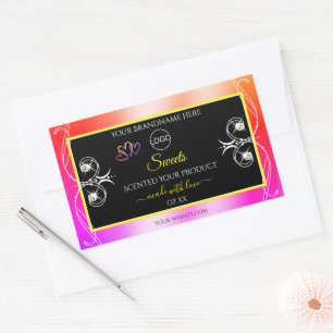 Colorful Rainbow Decor Jewels Logo Label and Black