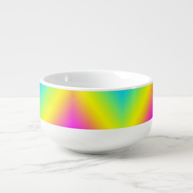 Colorful Rainbow Design Soup Mug or Cereal Bowl (Front)