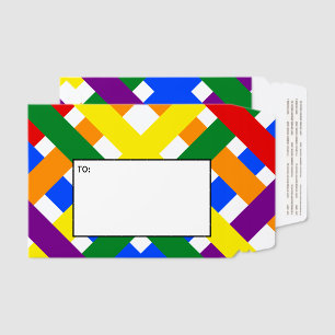 Colorful Rainbow Diagonal Criss-Cross Stripes Envelope Mailers