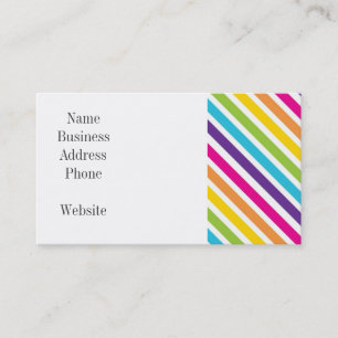 Colorful Rainbow Diagonal Stripes Gifts for Teens Business Card