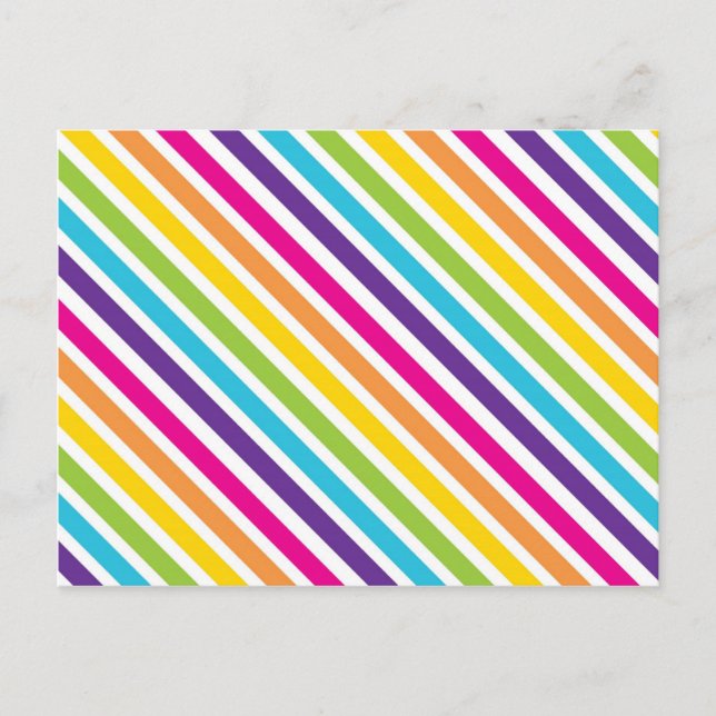 Colorful Rainbow Diagonal Stripes Gifts for Teens Postcard (Front)