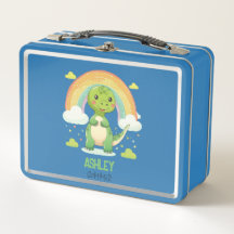 Colorful Rainbow Dino With Kids Name