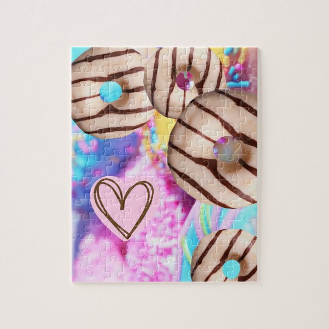 Colorful Rainbow Donut Puzzle (Vertical)