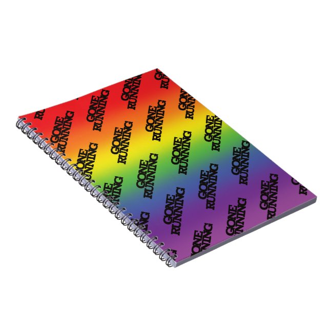Colorful Rainbow Effect Background Gone Running Notebook (Right Side)