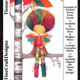 Colorful Rainbow Fairy, Afro Hair DG9RF Decoupage Tissue Paper