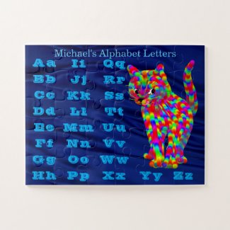 Colorful Rainbow Fantasy Cat Alphabet Learning