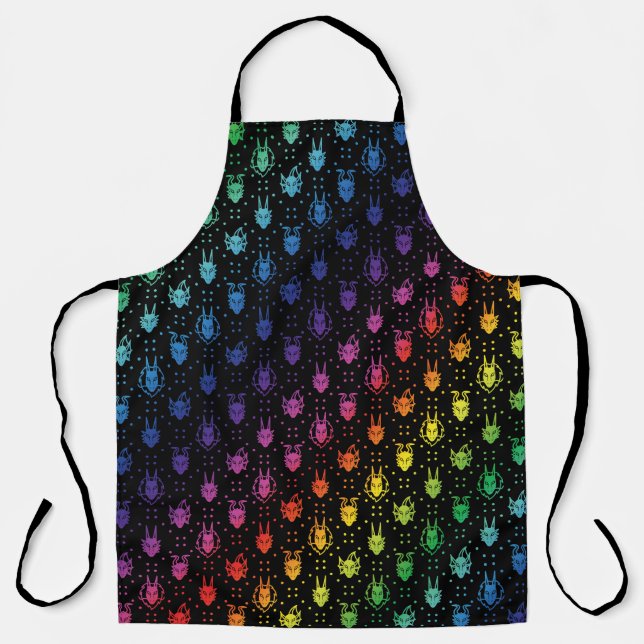 Colorful Rainbow Fantasy Dragon Quilt Pattern Apron (Front)