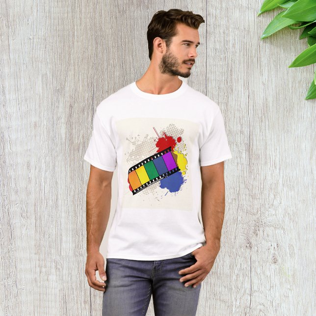 Colorful Rainbow Filmstrip Pop Art T-Shirt (Creator Uploaded)