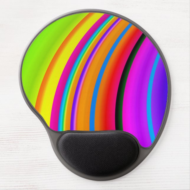 Colorful Rainbow Fine Fractal Art Gel Mouse Pad (Front)
