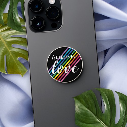 Colorful Rainbow Flag Colors Stripes Pattern PopSocket