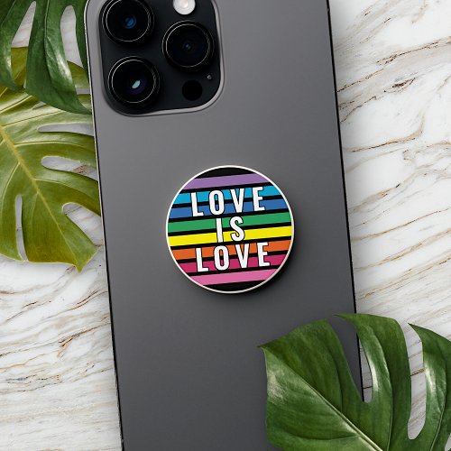 Colorful Rainbow Flag Colors Stripes Pattern PopSocket