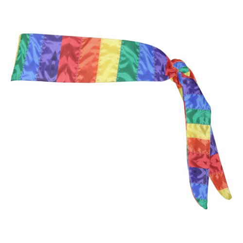 Colorful rainbow flag stripes LGBTQ gay pride chic Tie Headband