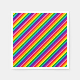 Colorful Rainbow Flag Stripes Pattern LGBT Bright Paper Napkins