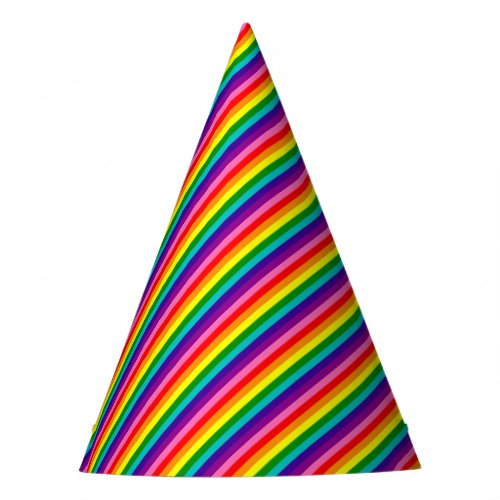 Colorful Rainbow Flag Stripes Pattern LGBT Bright Party Hat