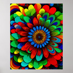 Colorful Rainbow Flower 104 Poster