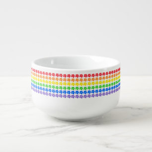 Colorful Rainbow Flower Pattern Soup Mug