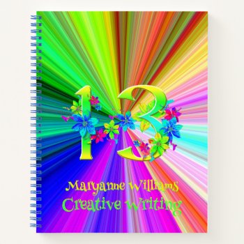 Colorful Rainbow Flowers For 13 Year Old Notebook by anuradesignstudio at Zazzle