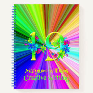 Colorful Rainbow Flowers for 19 Year Old Notebook