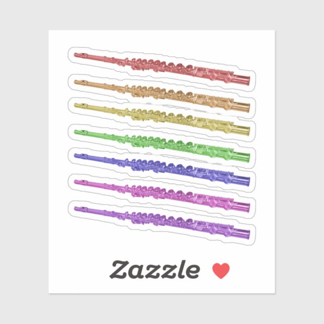 Colorful Rainbow Flutes Sticker (Sheet)