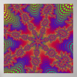 Colorful Rainbow Fractal Poster