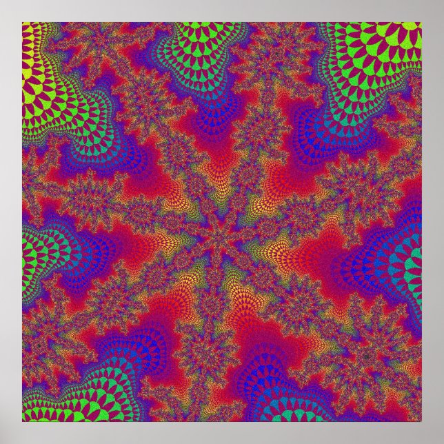 Colorful Rainbow Fractal Poster (Front)