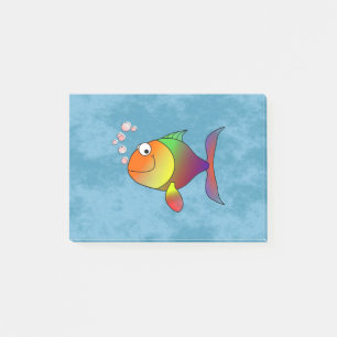 Colorful Rainbow Fun Smiling Cute Fish Post-it Notes