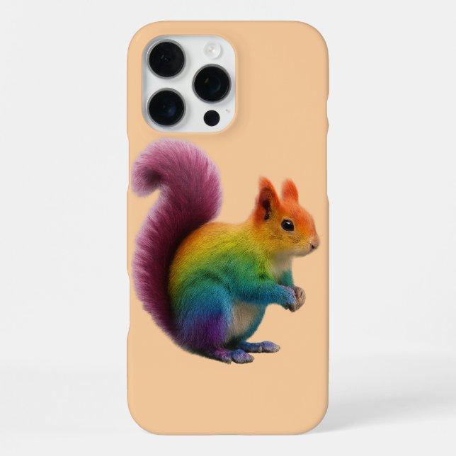  Colorful Rainbow Fur Squirrel Sticker  iPhone Case (Back)