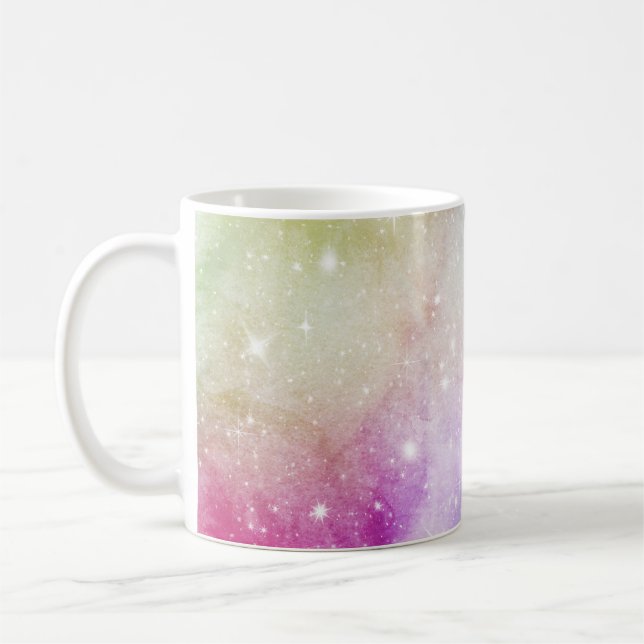 Colorful Rainbow Galaxy Pattern Coffee Mug (Left)