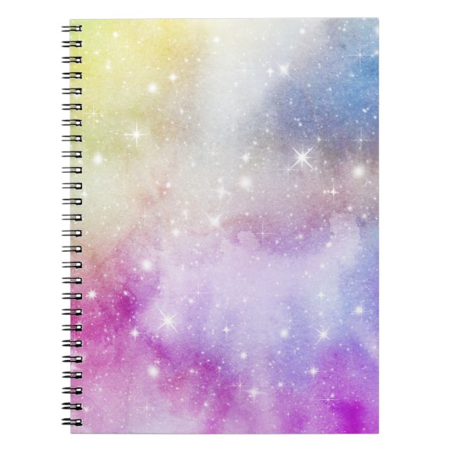 Colorful Rainbow Galaxy Pattern Notebook (Front)