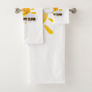 Colorful Rainbow Get Off of My Cloud Bath Towel Set