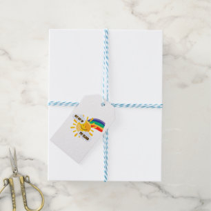 Colorful Rainbow Get Off of My Cloud Gift Tags
