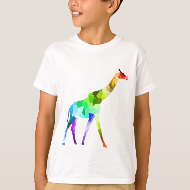 Colorful rainbow giraffe gift animals T-Shirt (Front)