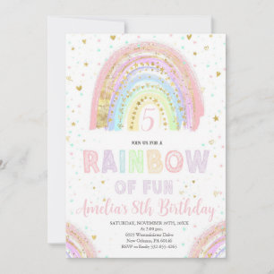 Colorful Rainbow Girl's Party, Rainbow of Fun Invitation