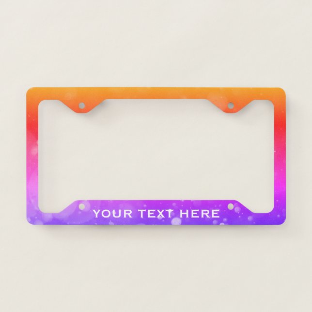 Colorful Rainbow Girly Glam  License Plate Frame (Front)